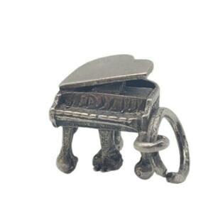 Vintage Piano Charm Danecraft Sterling Silver 3D Grand Sing Music Pendant 70s
